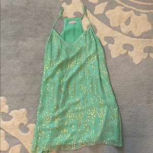 Lilly Pulitzer light green & gold dress